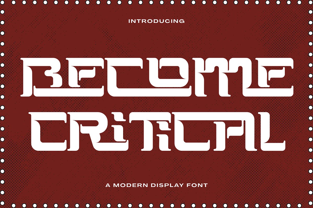 BECOME CRITICAL - BOLD RETRO FONT, a Serif Font by 177Studio (Photo 1 of 8)