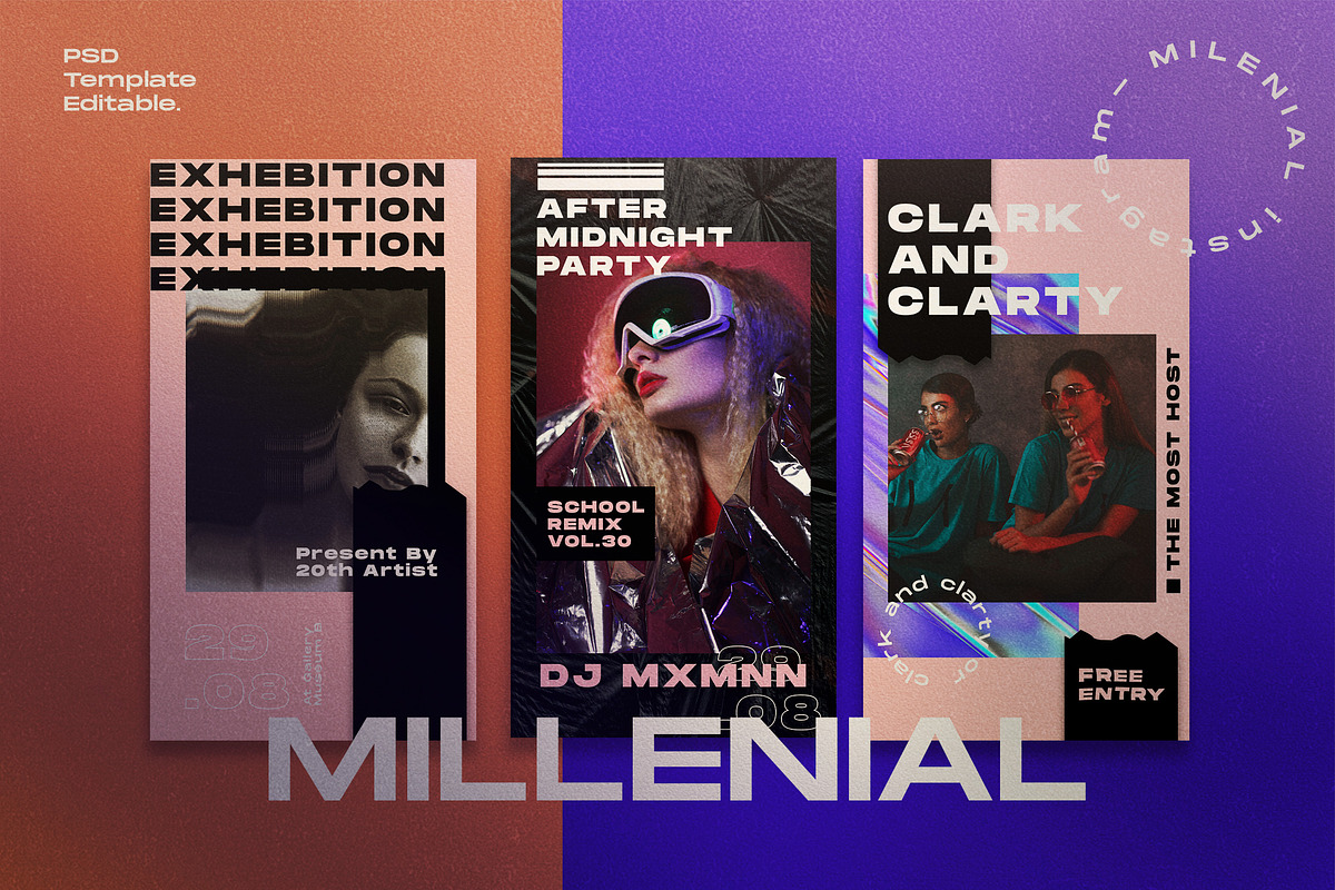 MILLENIAL - Social Media Template, a Social Media Template by Dirtytemp Studio (Photo 3 of 5)