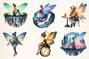 Urban Fairy Round Clipart Set, a Seasonal Illustration by DreamArtGraphic (Thumbnail 4 of 4)