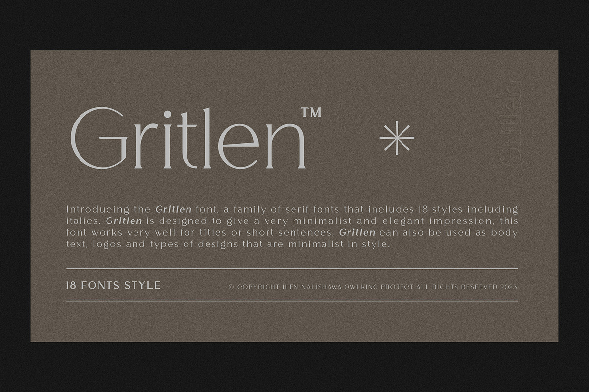 Gritlen, a Serif Font by OWL KING (Photo 1 of 8)