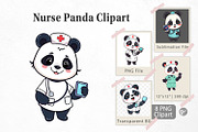 Nurse Panda Clipart, a Graphic by Artnoy (Thumbnail 1 of 5)