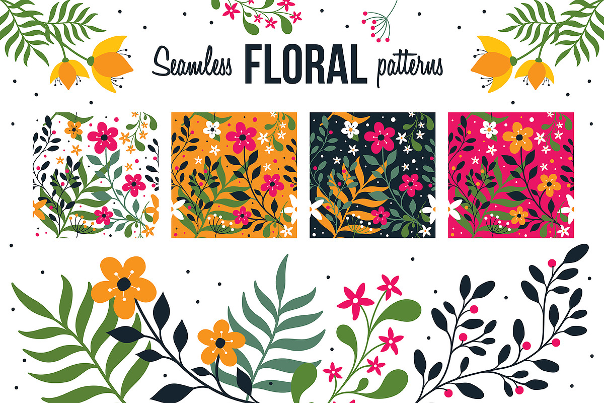 Seamless Floral patterns, a Pattern Graphic by The Odd Seed (Photo 9 of 9)