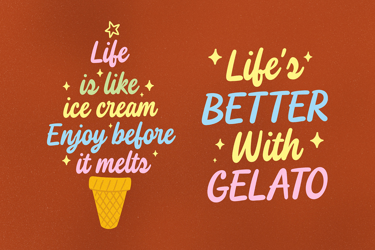 Jamoa Script – Playful Groovy Script, a Handwritten Font by Four Lines Std. (Photo 5 of 9)