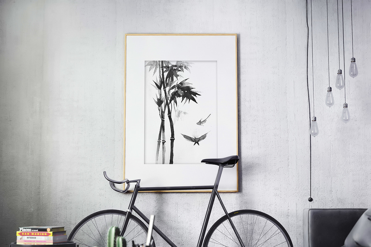 Ink Japanese bamboo, an Illustration by NataliMiasStore (Photo 8 of 8)
