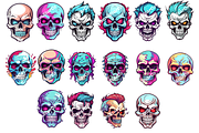 skull head clipart, an Object Graphic by DreamerStarCo (Thumbnail 2 of 6)