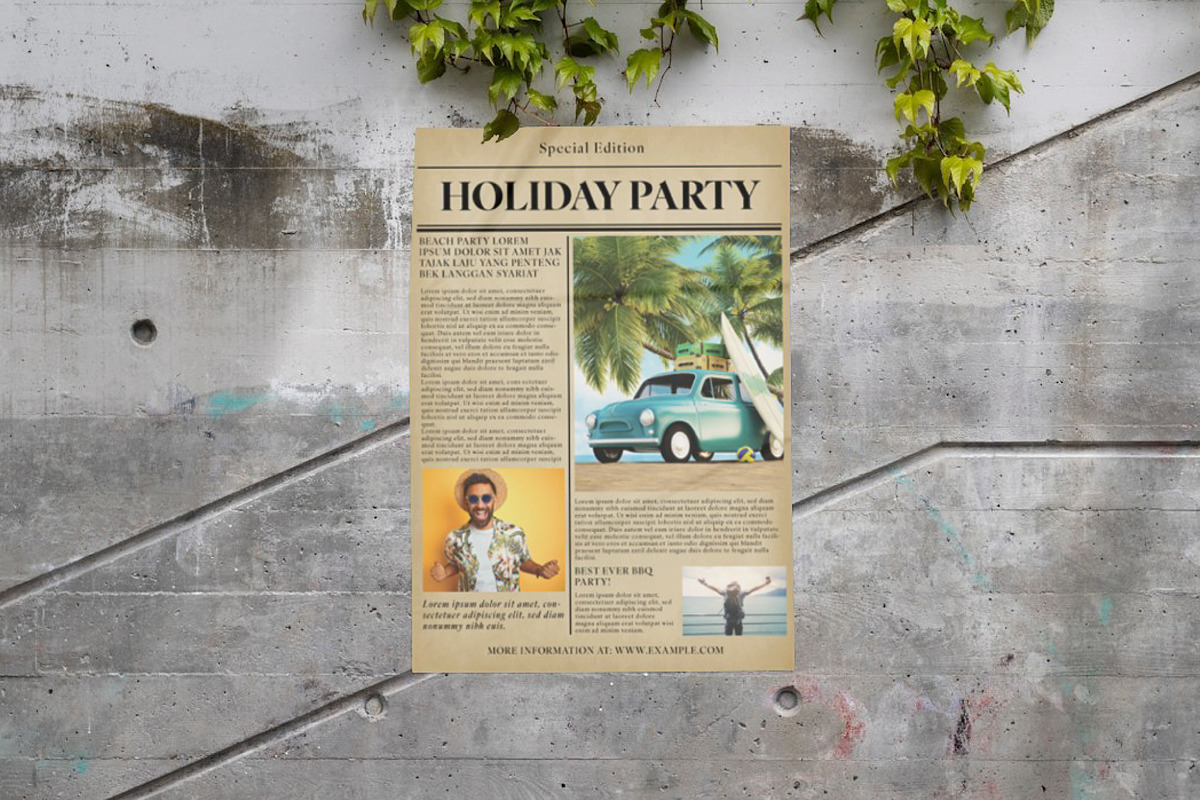 Brown Vintage Holiday Party Flyer, a Flyer Template by Bizz_District_Studio (Photo 1 of 3)