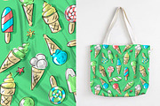 Set: seamless pattern with ice-cream, a Pattern Graphic by Melniklenart (Thumbnail 4 of 9)