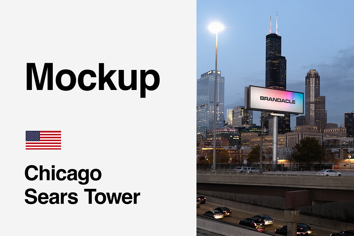 Billboard Mockup in Chicago, an Advertising Mockup by Brandacle Mockups (Photo 1 of 7)