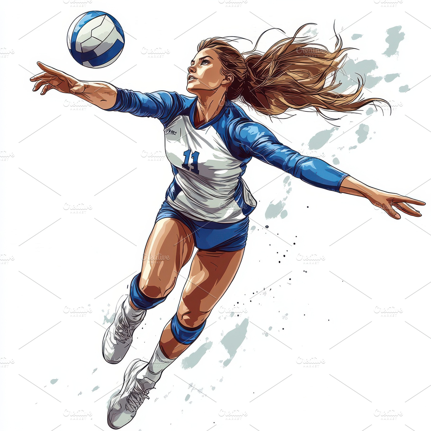 Female Volleyball Player Dynamic Act, a Sports & Recreation Photo by Pixeness Studio