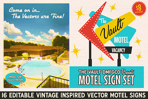 Vintage Motel Sign Set