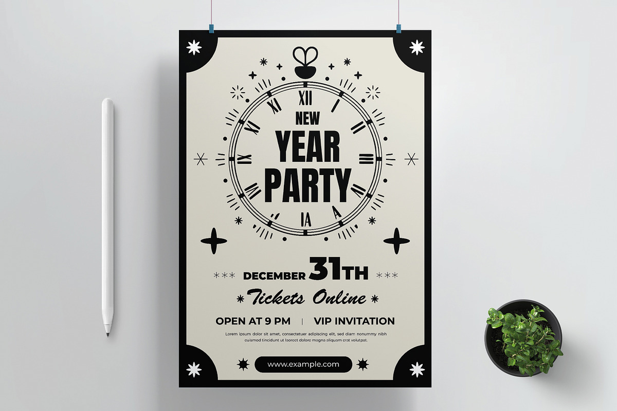 New Year Party Invitation Poster, a Brochure Template by MightyDesign (Photo 1 of 8)