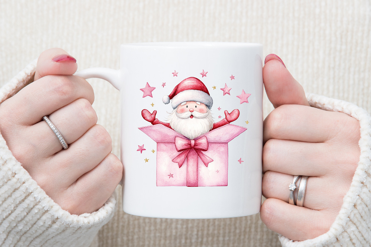 Pink Trendy Christmas Santa Png Bund, an Illustration by Sublimation Artist (Photo 5 of 6)