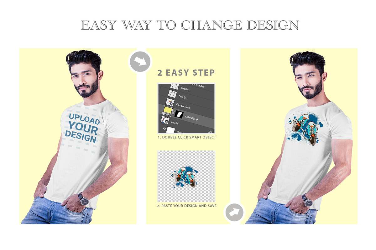 Male t-shirt Mockup-V-2-004, a Shirt Mockup by designvillage (Photo 4 of 6)