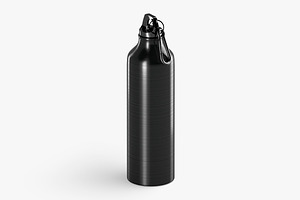 Black Bottle With Carabiner 3D Model