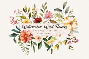 Watercolor Wild Flowers