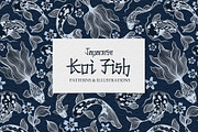 Japanese Koi Fish Vector Patterns, a Pattern Graphic by ilonitta (Thumbnail 1 of 16)