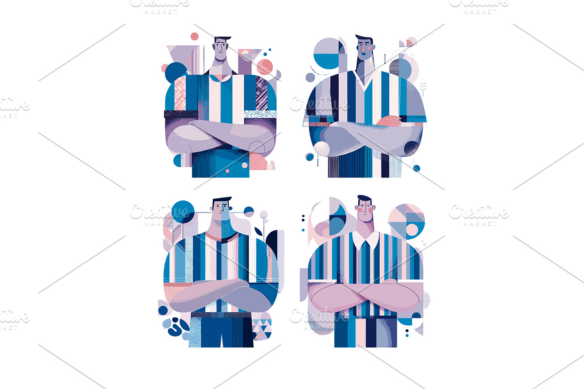 Men with arms folded across the, an Object Illustration by Onyx