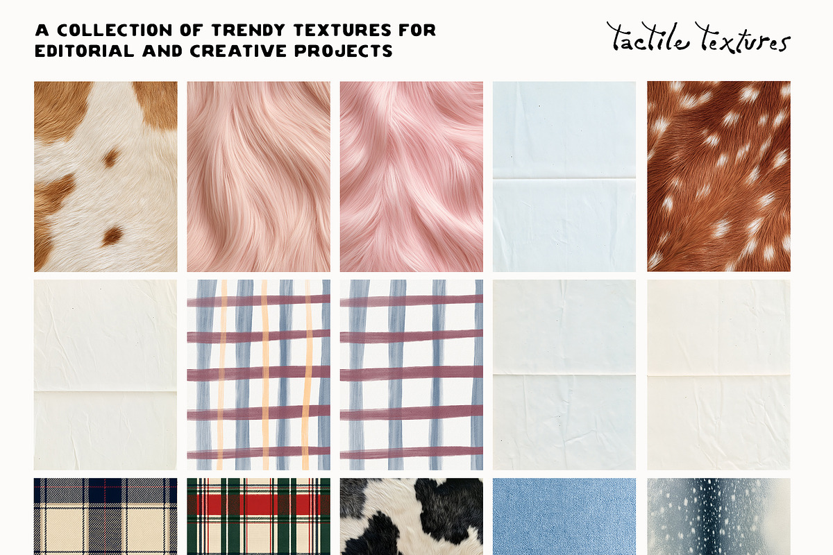 Tactile Textures: Deer, Plaid, Paper, a Texture Graphic by Lana Elanor (Photo 12 of 12)