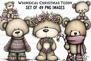 Whimsical Christmas Teddy Clipart, an Illustration by Craft Nest (Thumbnail 1 of 6)