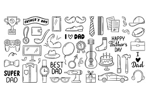 Doodle dad day set. Accessories, an Illustration by Valerie Bodnar