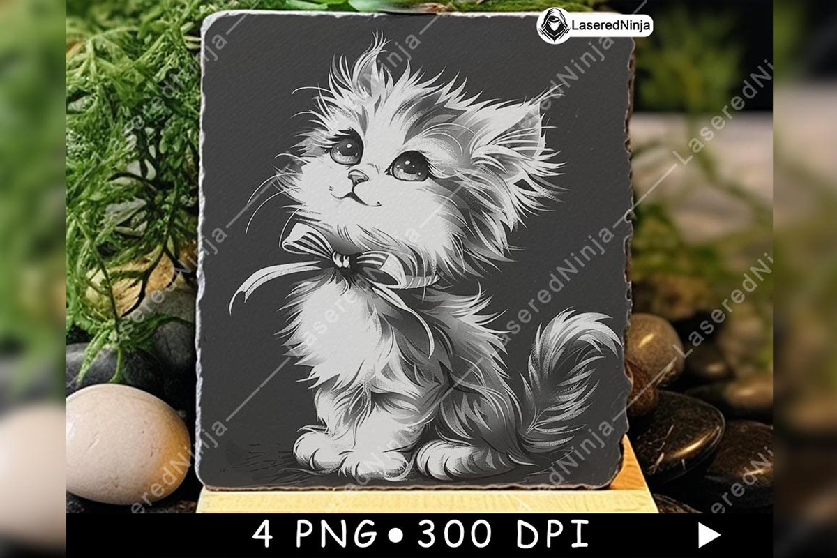 Cute Cat Fluffy Kitten Ribbon Bow, a Background Graphic by LaseredNinja (Photo 7 of 7)