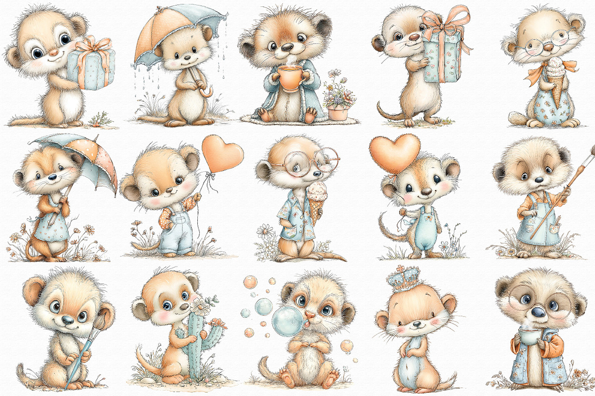 Whimsical Meerkat Clipart, an Illustration by Libby Wishes (Photo 5 of 7)