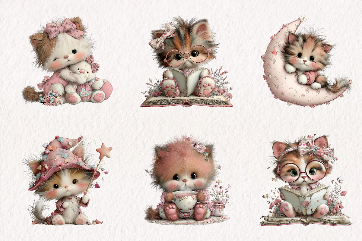Cute Kitten StoryBook PNG Clipart, a Seasonal Illustration by CreationArt (Photo 3 of 7)