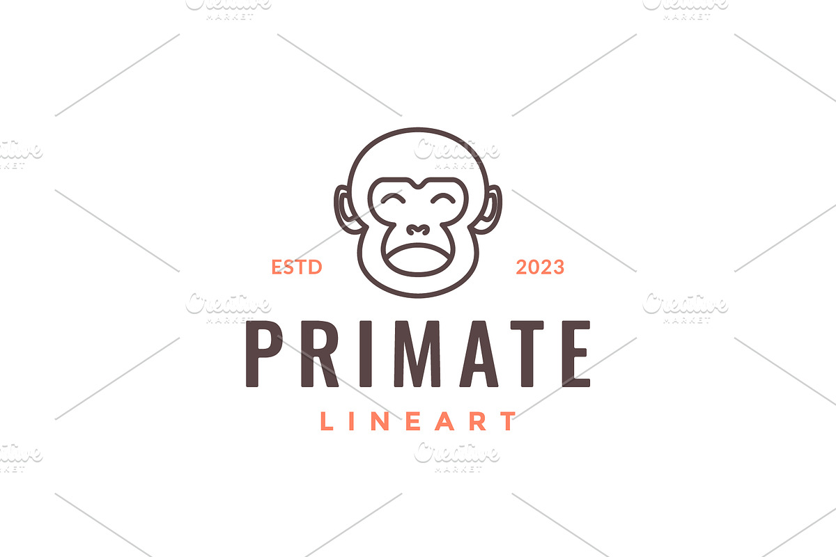 monkey primate portrait logo, a Branding & Logo Template by devastd