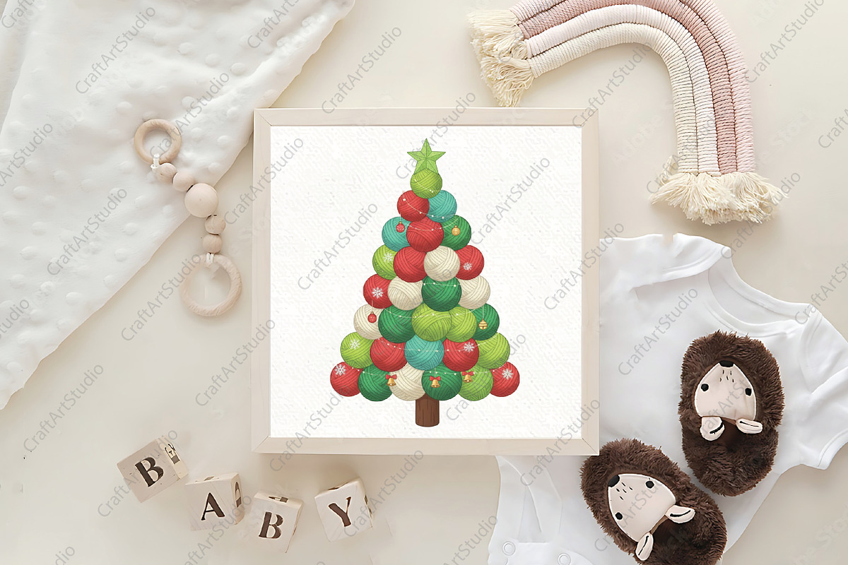 Yarn Christmas Tree PNG, an Illustration by CraftArtStudio (Photo 4 of 4)