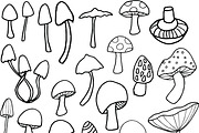 Mushrooms - color and outline, an Illustration by Valeri Nick (Thumbnail 5 of 6)