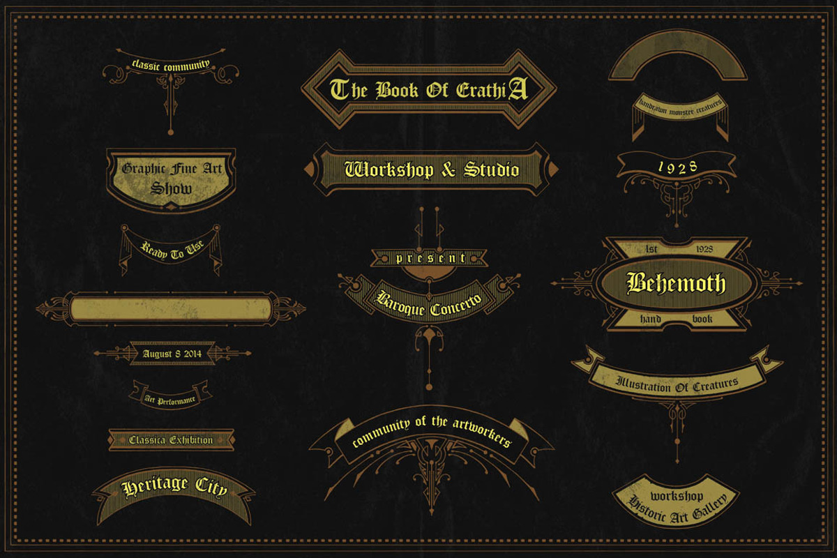52Handdrawn Vector Banner Decoration preview 3