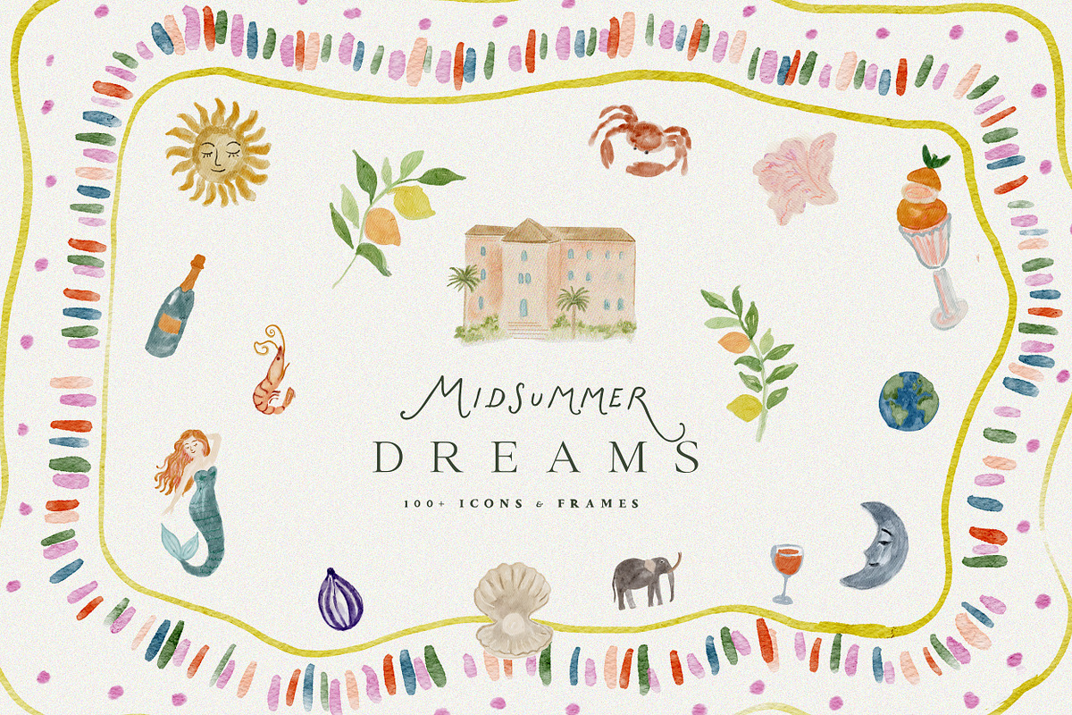Whimsy Dolce Vita Watercolor Frames, an Object Graphic by Laras Wonderland (Photo 8 of 14)