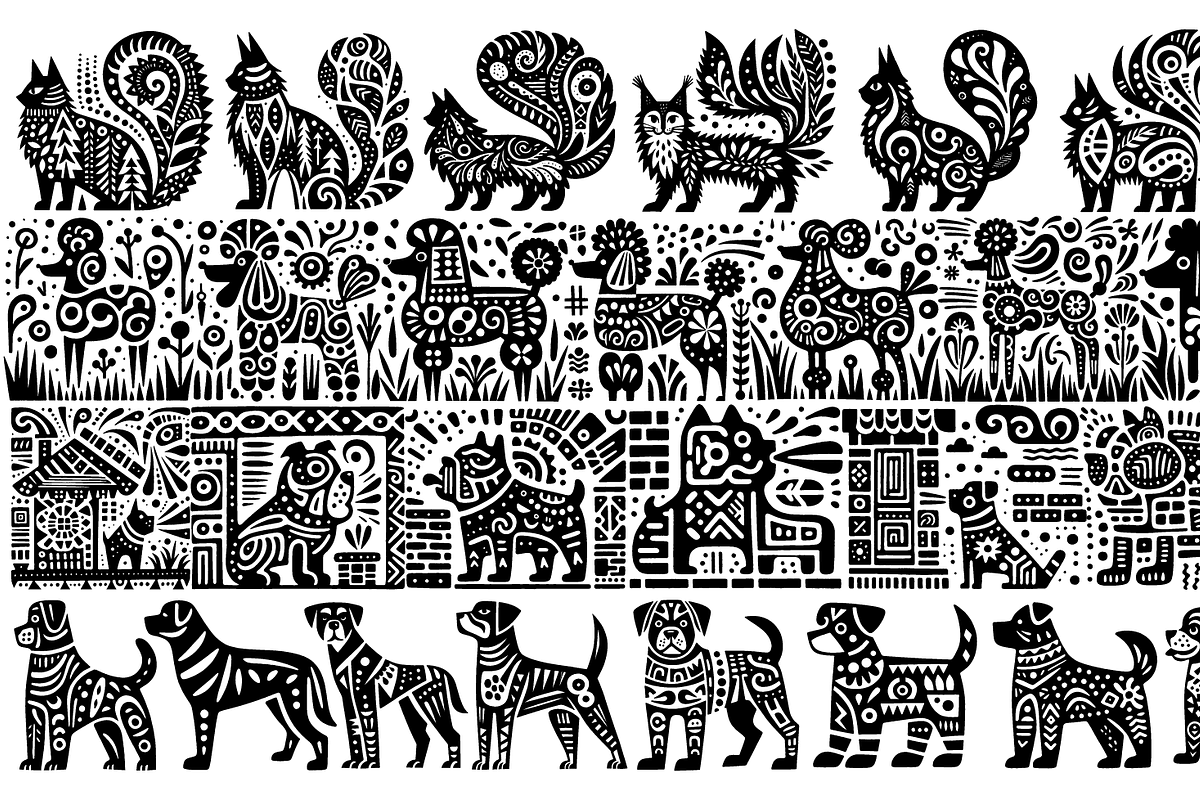 Vintage Animals and Pets Folk Art, a Decorative Illustration by devastd (Photo 15 of 29)