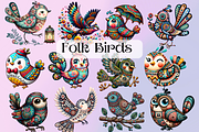 Folk Bird Clipart Png, an Object Graphic by Agnesagraphic (ID 95) (Thumbnail 1 of 7)
