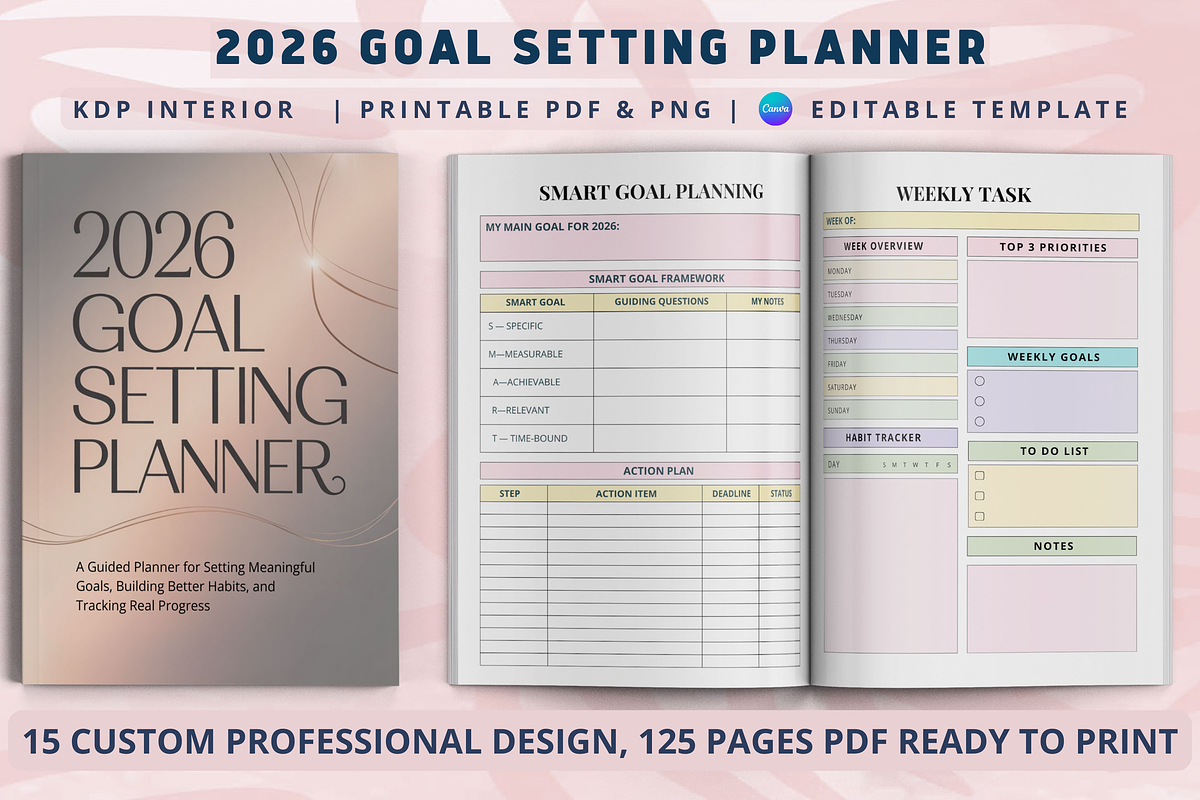 2026 Goal Setting Planner, a Design Template by Book2bees (Photo 1 of 4)