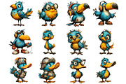 Funny Bird Clipart Bundle, a Graphic by CitraGraphics (Thumbnail 3 of 5)