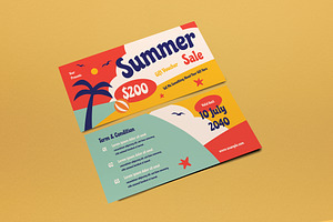 Red Flat Design Summer Sale Voucher