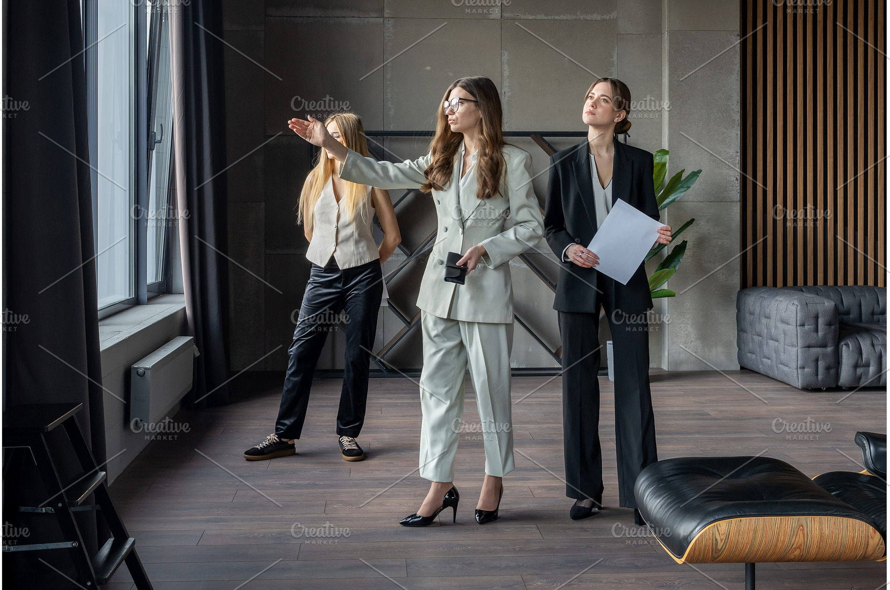 Three business women in office, a Business Photo by undrey