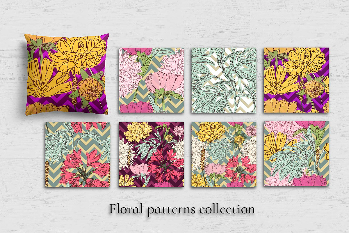 Set of floral patterns, a Pattern Graphic by DeMih