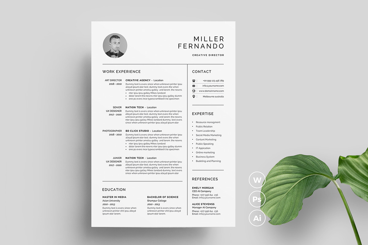 Resume/CV, a Resume Template by Creatune (Photo 1 of 3)