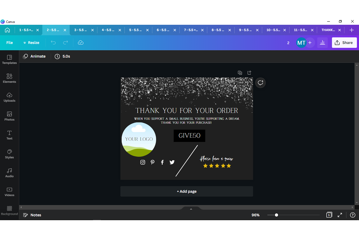 Thank You Order Card | Canva, a Card Template by tahananeart (Photo 7 of 7)