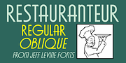 Restauranteur JNL, a Font by Jeff Levine Fonts (Thumbnail 1 of 5)
