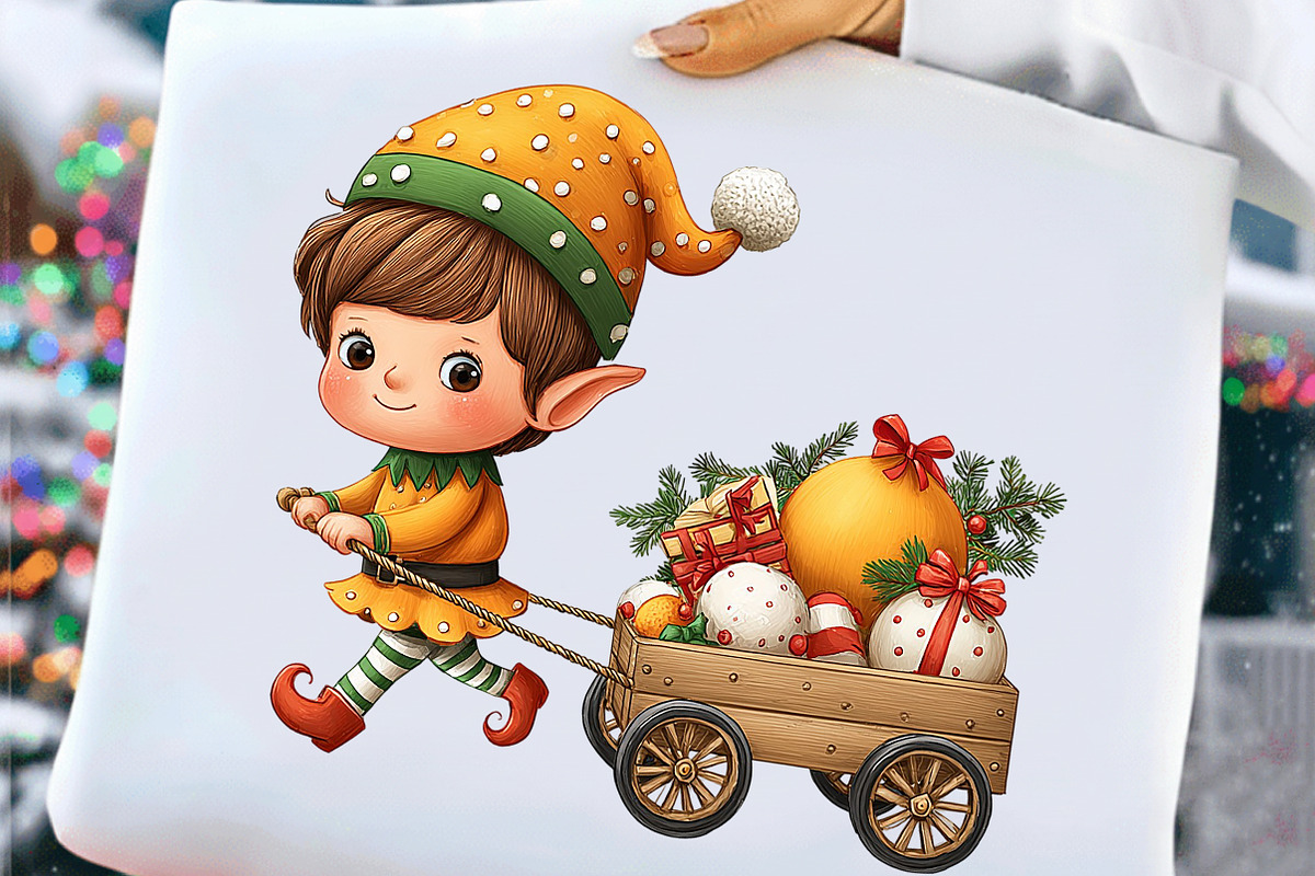 Whimsical Christmas Elf Clipart, an Illustration by Craft Nest (Photo 8 of 11)