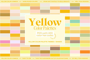 Yellow Color Palette Library, a Print Template by Hell Yeah Designs