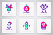 Merry Christmas | 16 Thin Line Icons, an Outline Icon by Alex Blogoodf (Thumbnail 5 of 7)