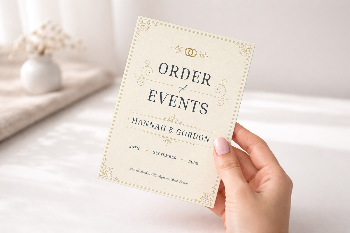 Wedding Order of Events Template, a Stationery Template by Vasya Kobelev (Photo 5 of 7)