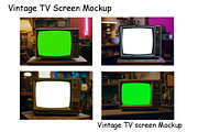Vintage TV screen Mockup, an Advertising Mockup by VetalStock (Thumbnail 1 of 3)