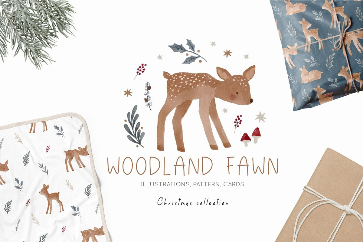 Watercolor Cozy Christmas BUNDLE, an Animal Illustration by Cute And Wild (Photo 6 of 6)