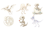 Baby Dinosaurs Skeletons, an Animal Illustration by BerryPieArt (Thumbnail 3 of 4)