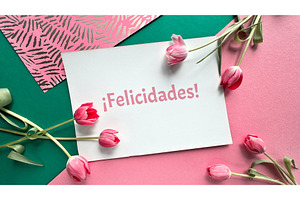 Greeting card with text Felicidades, a Photo by tilialucida